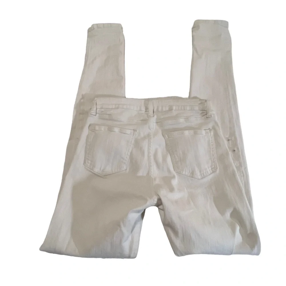 NWT Brokenbow Emma Mid Rise AI Rush Jeans Krystal White 28 Moto Ankle